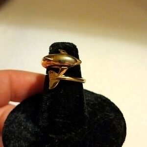 Vintage Gold tone COP castings on Parade 88 Dolphin wrap ring